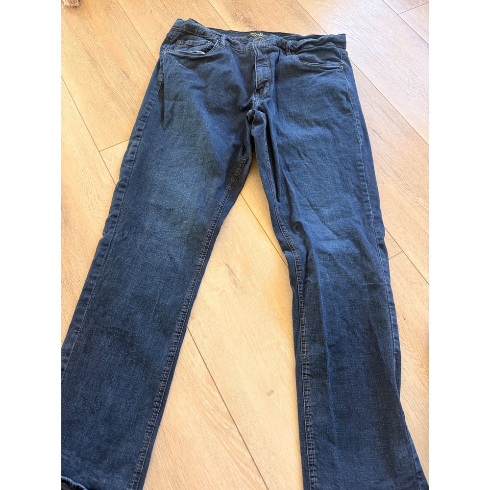 Urban Star Mens Relaxed Fit Straight Leg Jeans Dark Wash Blue 40x32 #111